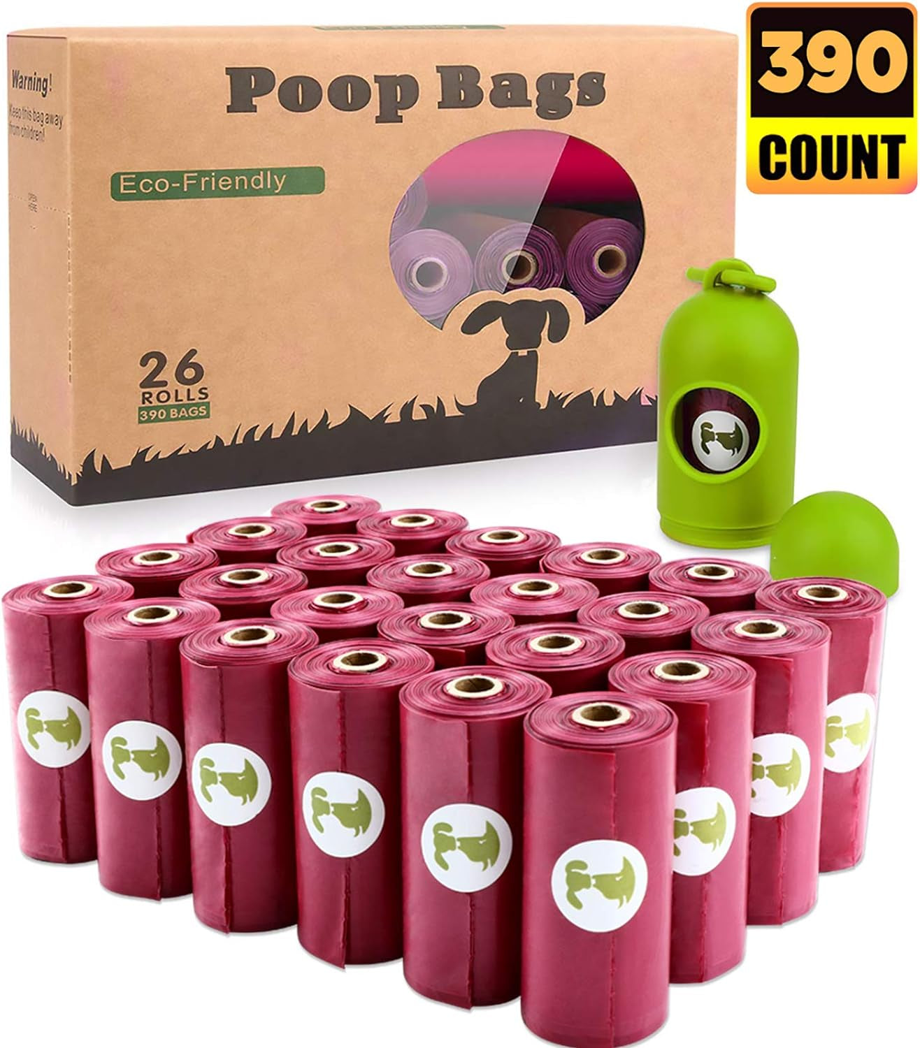 Dog Poop Bag Biodegradable Scented: Leak Proof Dog Waste Bags with 1 Dispenser, 18 Rolls Refills Poop Bags -450 Counts