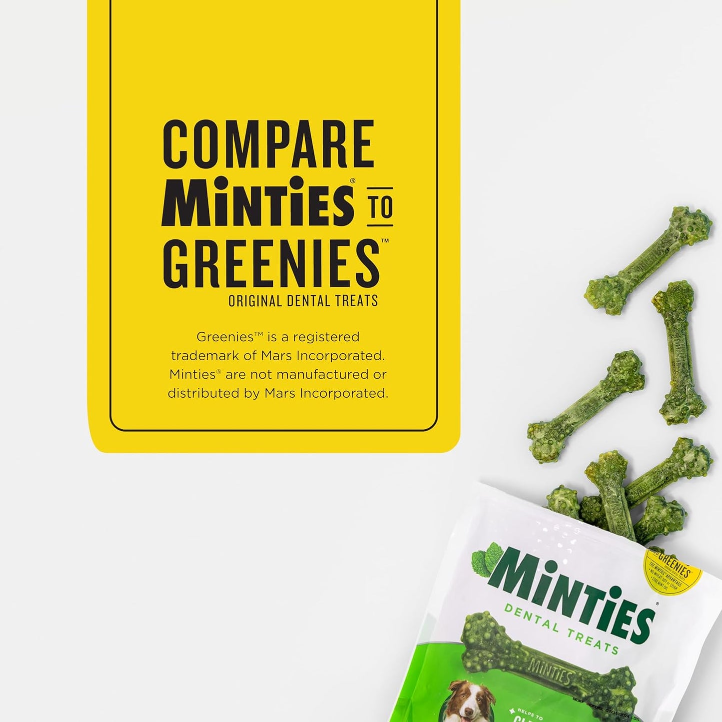 Minties Dental Chews for Medium Dogs (25-50 lbs) - 20 Count, Vet-Recommended Mint-Flavored Treats for Dental Health, Freshens Breath, and Reduces Plaque and Tartar