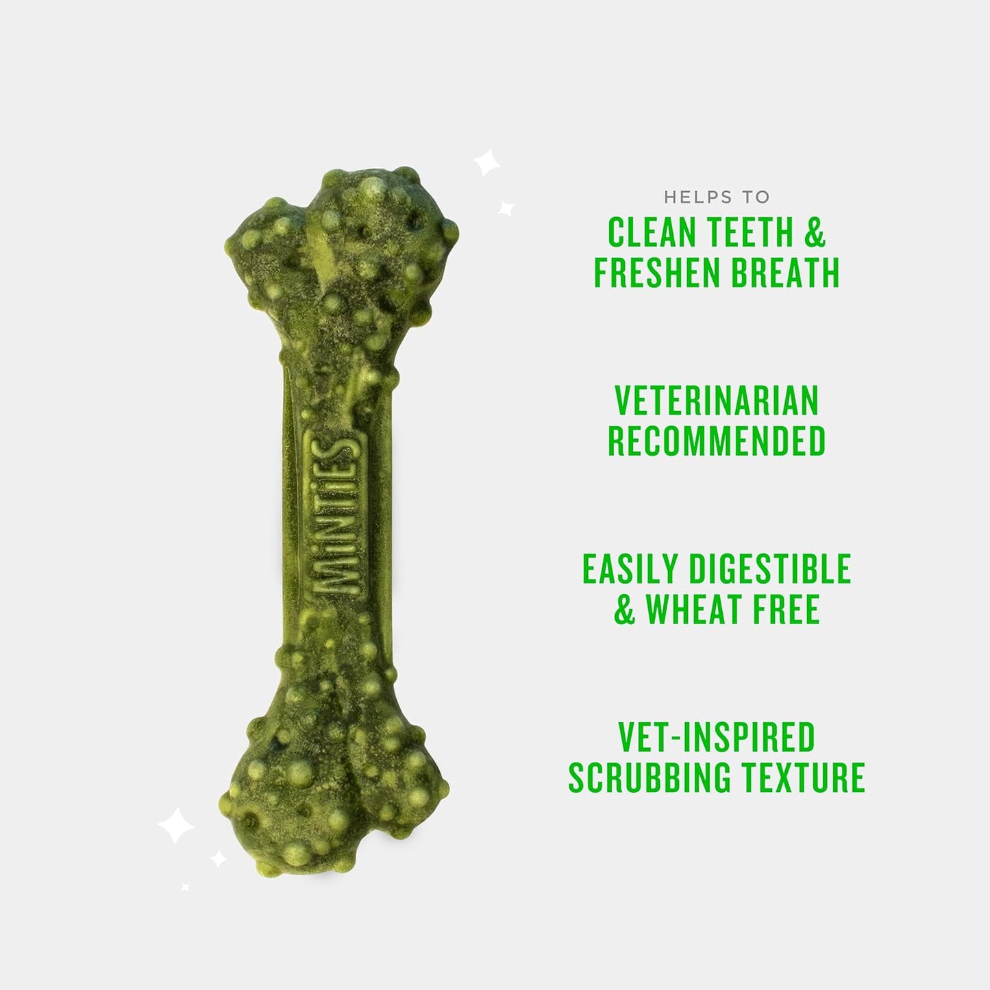 Minties Dental Chews for Medium Dogs (25-50 lbs) - 20 Count, Vet-Recommended Mint-Flavored Treats for Dental Health, Freshens Breath, and Reduces Plaque and Tartar