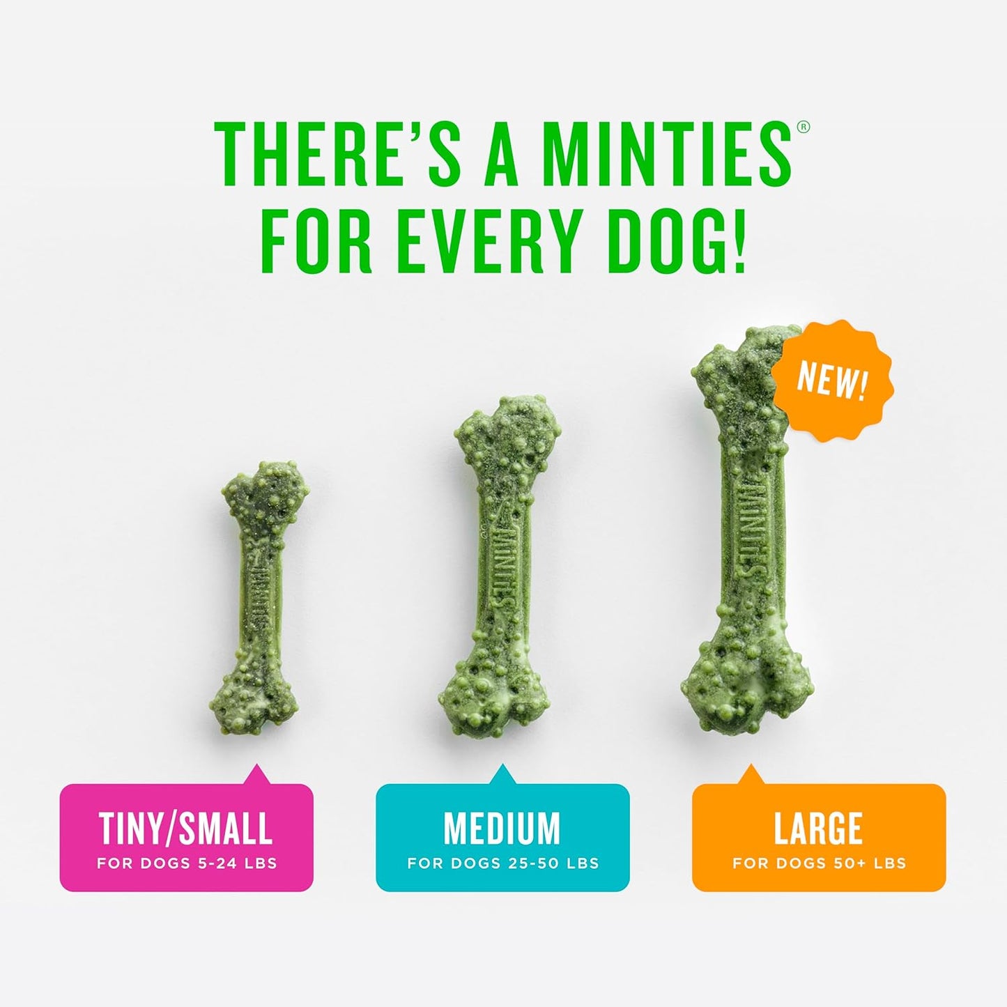 Minties Dental Chews for Medium Dogs (25-50 lbs) - 20 Count, Vet-Recommended Mint-Flavored Treats for Dental Health, Freshens Breath, and Reduces Plaque and Tartar