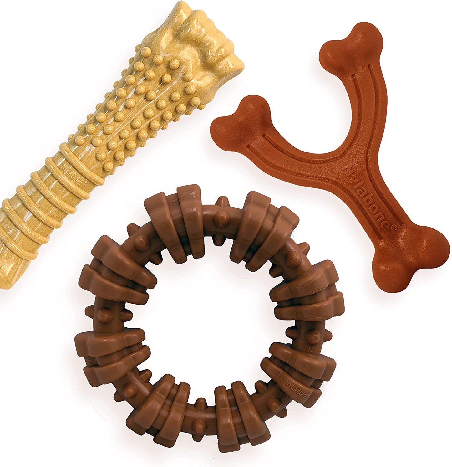 Nylabone Ergonomic Wishbone Power Chew Toy for Aggressive Chewers, BISON Flavor, Small (up to 25 lbs), 1 Count