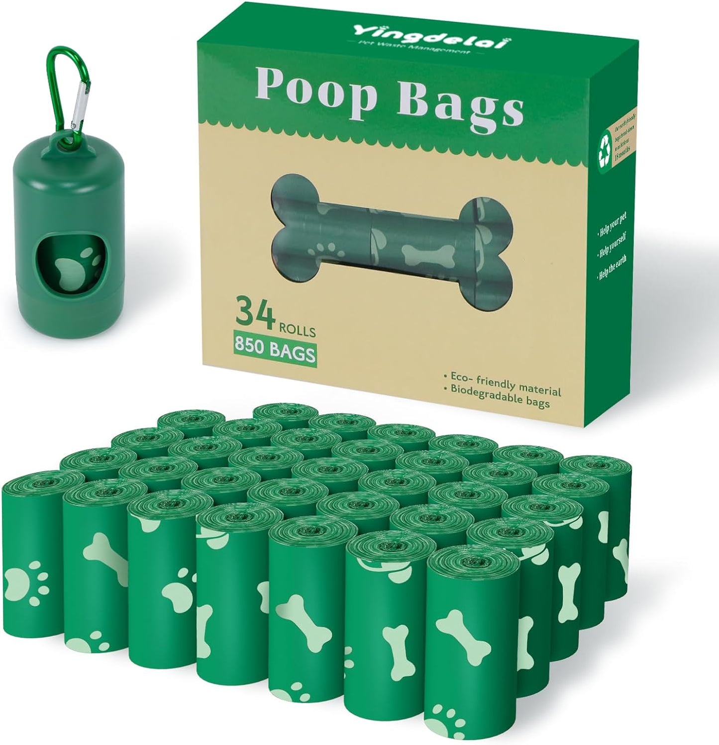 Dog Poop Bag Biodegradable Scented: Leak Proof Dog Waste Bags with 1 Dispenser, 18 Rolls Refills Poop Bags -450 Counts
