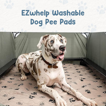 Ezwhelp Reusable Dog Pee Pads, Washable Waterproof Mats for Potty Training or Whelping Pads, Puppy Pad with Rounded Corners, 16.5X19.5 Inch, 2 Pack