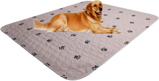 Sincopet Reusable Large Dog Pee Pads with Puppy Grooming Gloves - Waterproof Super Absorbent Training Pads for Whelping, 41x41 Inch (Pack of 2)